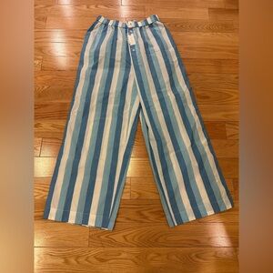 Anthropologie Sky Blue and White Striped Pajama Pants